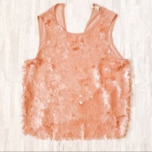 Fish Scale Pink Pailette Tank Top